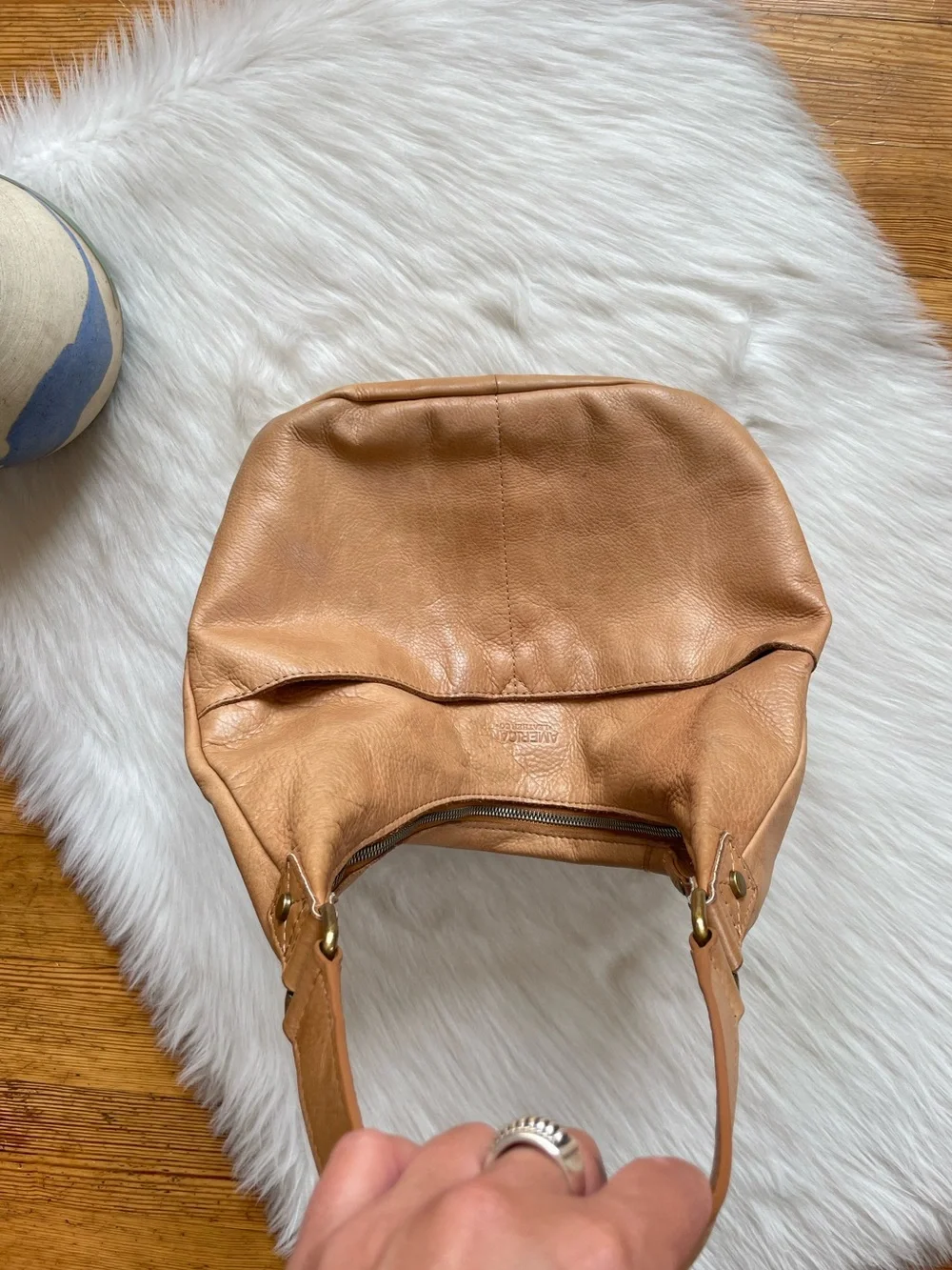 American Leather Co. Hobo Bucket leather shoulder bag